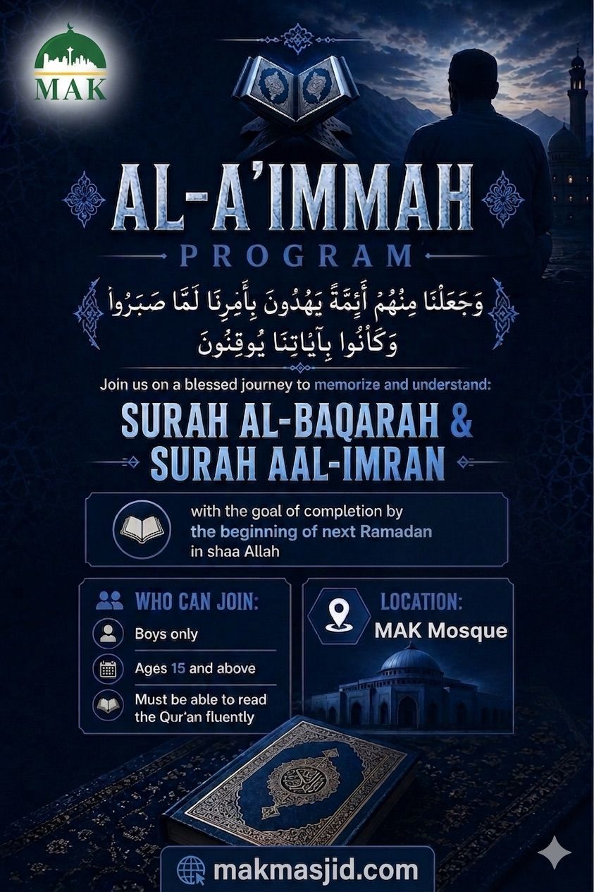 Al-A'immah Program flyer