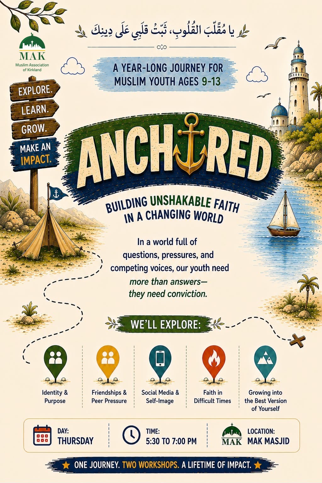 Anchored — youth program flyer