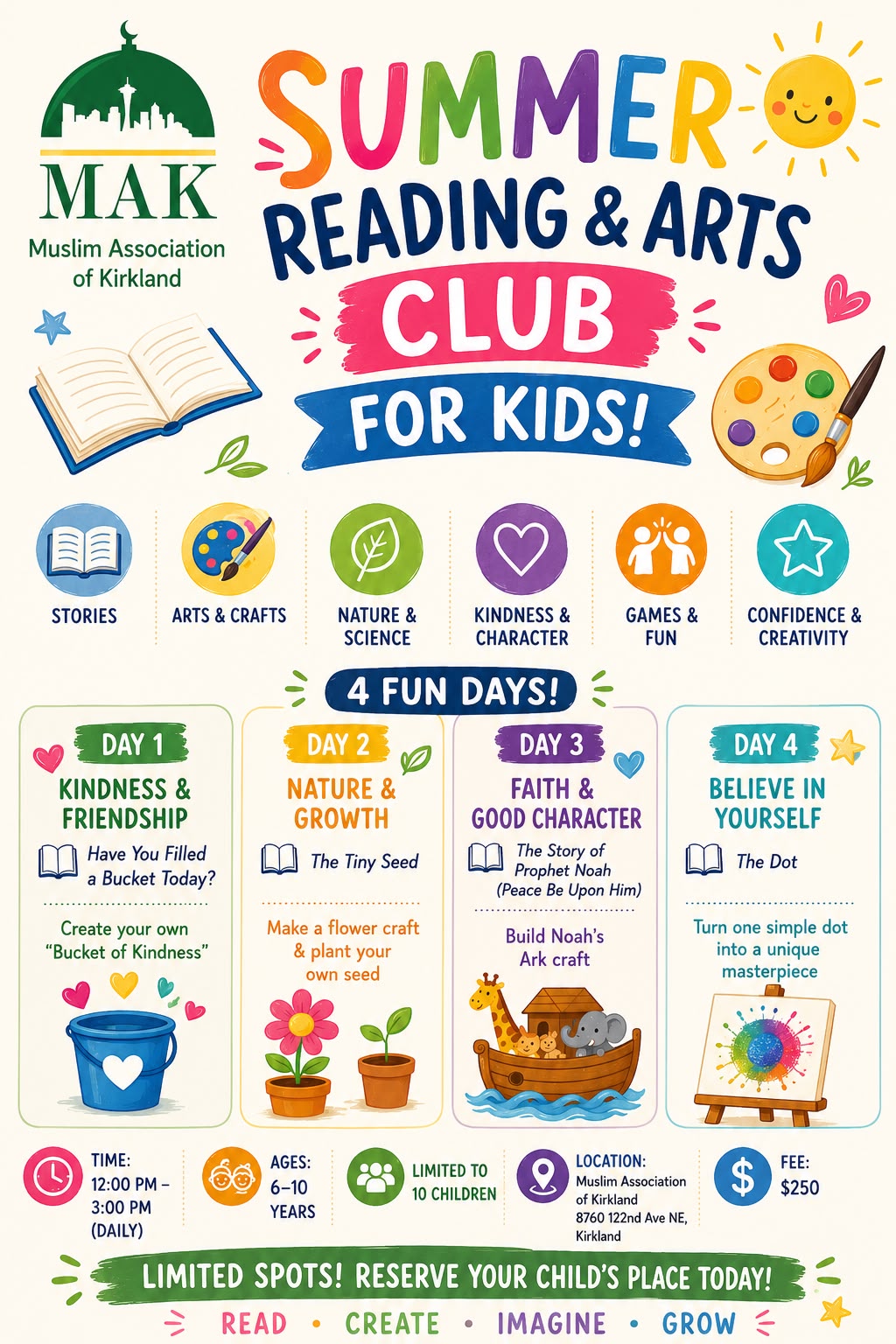 Summer Reading & Arts Club flyer